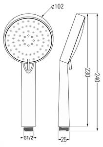 MEXEN - R-75 ruční sprcha, 3-funkce - chrom/ bílá - 79575-02
