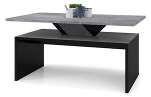 SISI beton / černá, konferenční stolek, moderní