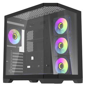 DarkFlash Počítačová skříň Darflash FT418 PRO + 7 ventilátorů aRGB (černá)
