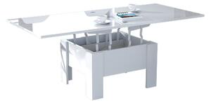 OSLO bílé barvy (lesk), rozkládací, zvedací konferenční stůl, stolek