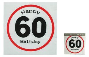 Kemis Narozeninové ubrousky 20ks Happy Birthday 60