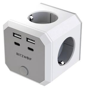 BlitzWolf BW-EC2 8-in-1 výkon Cube (4xAC / 2 x USB-A / 2 x USB-C)