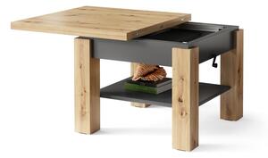 CLEO dub artisan / antracit, rozkládací, zvedací konferenční stůl, stolek