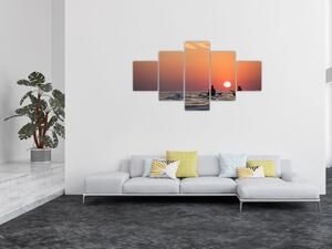 Obraz kanoistů při západu slunce (125x70 cm)