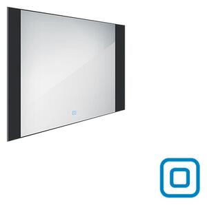 Nimco Černé LED zrcadlo 23W, 80x60 cm s dotykovým senzorem