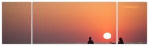 Obraz kanoistů při západu slunce (170x50 cm)
