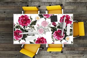 Velká ochranná podložka na stůl Malované růže
