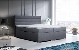 Postel Boxspring New Bolero 180x200, šedá, vč. matrace topperu