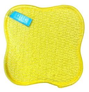 HITEKO (Smart microfiber system) Houbička na mytí nádobí, květ, žlutá, 2 strany mikrovlákno+drsná