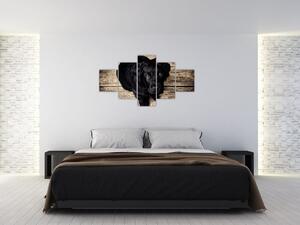 Obraz černého štěněte (125x70 cm)