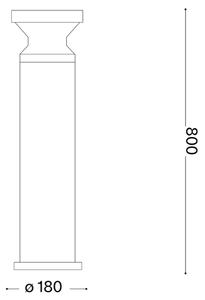 Ideal Lux - Venkovní lampa TORRE 1xE27/15W/230V 80 cm IP65 černá