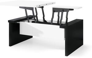 SPACE bílý / černý, rozkládací konferenční stolek, výškově nastavitelný