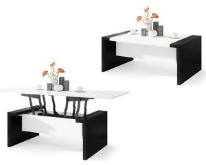 SPACE bílý / černý, rozkládací konferenční stolek, výškově nastavitelný