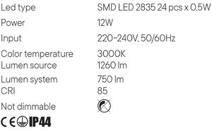 Koupelnové stropní LED svítidlo NAJI 01-1453