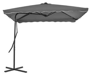 Zahradní slunečník s ocelovou tyčí 250 x 250 cm antracitový