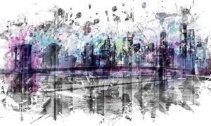 Ilustrace Modern Art NEW YORK CITY Skyline Splashes, Melanie Viola, (40 x 26.7 cm)