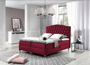 Elegantní postel 120x200 PEGGY - červená + topper ZDARMA