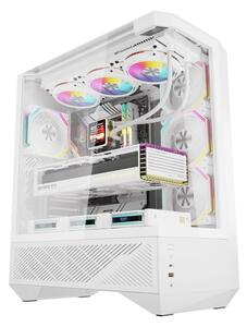 Počítačová skříň Darkflash DY460 (bílá) + 4 ventilátory ARGB