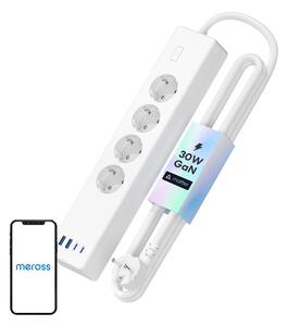 Meross MSP844(EU) chytrá rychlonabíjecí lišta, 4 zásuvky + 2x USB-A + 2x USB-C (Matter)