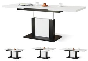 ORION bílá / černá, rozkládací, zvedací konferenční stůl, stolek