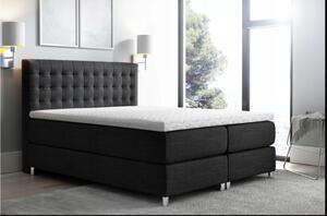 Boxspringová postel 200x200 LUCA - černá + topper ZDARMA