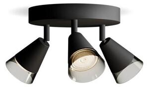 Cleft bodové svítidlo 3x GU10 5W bez zdroje 20cm kulaté IP20, černé