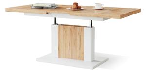ORION zlatý dub / bílý, rozkládací, zvedací konferenční stůl, stolek