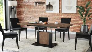 ORION hnědý dub / černý, rozkládací, zvedací konferenční stůl, stolek