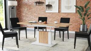 ORION zlatý dub / bílý, rozkládací, zvedací konferenční stůl, stolek