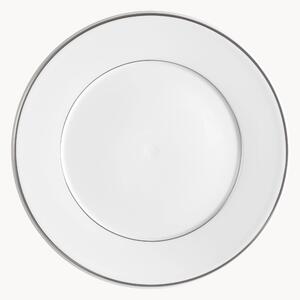 Sada ručně vyrobených mělkých talířů z porcelánu's ručně malovaným platinovým okrajem Vitruv, 2 díly