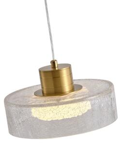 LED Lustr na lanku NIMBUS LED/8W/230V 3000K zlatá/čirá pr. 20 cm