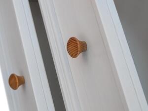 Komoda Marone Klasik s přebalovacím pultem, dekor bílá-dřevo, masiv, borovice
