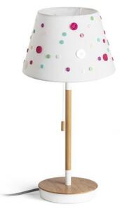 KEITH/DELISA stolní s USB bílá knoflíky/buk 230V E27 7W - RED - DESIGN RENDL