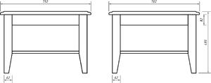 Konferenční stolek Belluno Elegante, malý, bílý, masiv, borovice