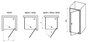 Ravak Nexty Sprchové dveře 90 cm, pivotové, bílá matná+transparent NDOP1-90 03O70E01Z1
