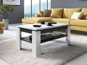 Konferenční stolek MENDOZA - lesklý bílý / matný grafitový