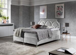 Přepychová postel CASSANDRA - 120x200, šedá + topper ZDARMA
