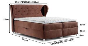 Čalouněná postel EVELI 200x200, modrozelená + topper ZDARMA