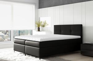 Boxspringová postel BESSIE - 200x200, černá + topper ZDARMA