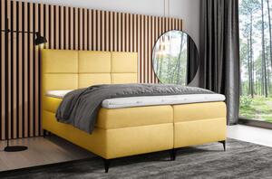 Designová postel FIZA - 200x200, žlutá + topper ZDARMA