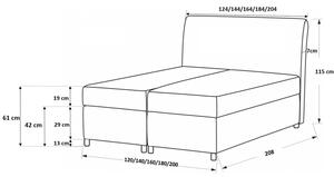 Elegantní postel FLOKI - 200x200, bílá + topper ZDARMA