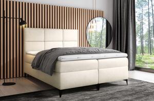 Designová postel FIZA - 180x200, krémová + topper ZDARMA