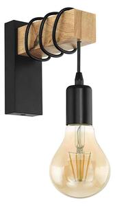 Toolight, nástěnná lampa 1xE27 APP972-1W LINE, černá-hnědá, OSW-03241