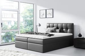 Čalouněná postel REX - 200x200, černá + topper ZDARMA