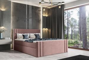 Boxspringová postel CELESTA - 160x200, růžová + topper ZDARMA