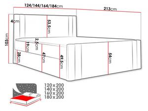 Boxspringová postel CELESTA - 120x200, béžová + topper ZDARMA