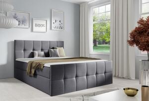 Jednolůžková postel CHLOE - 120x200, šedá + topper ZDARMA