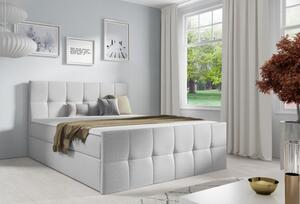 Jednolůžková postel CHLOE - 120x200, světle šedá 1 + topper ZDARMA