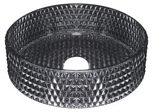 Sapho MARAGUA skleněné gravírované umyvadlo, průměr 39,5 cm, černá