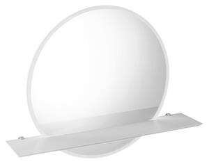 VISO kulaté LED podsvícené zrcadlo pr.60cm s Rockstone policí, bílá mat VS060-01